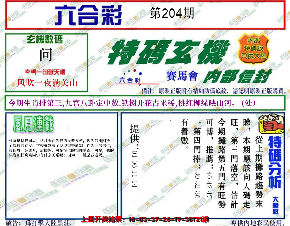 2024204期特码玄机