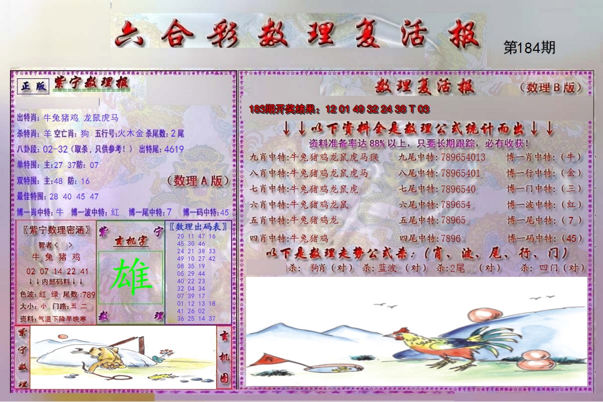 2024184期数理复活报