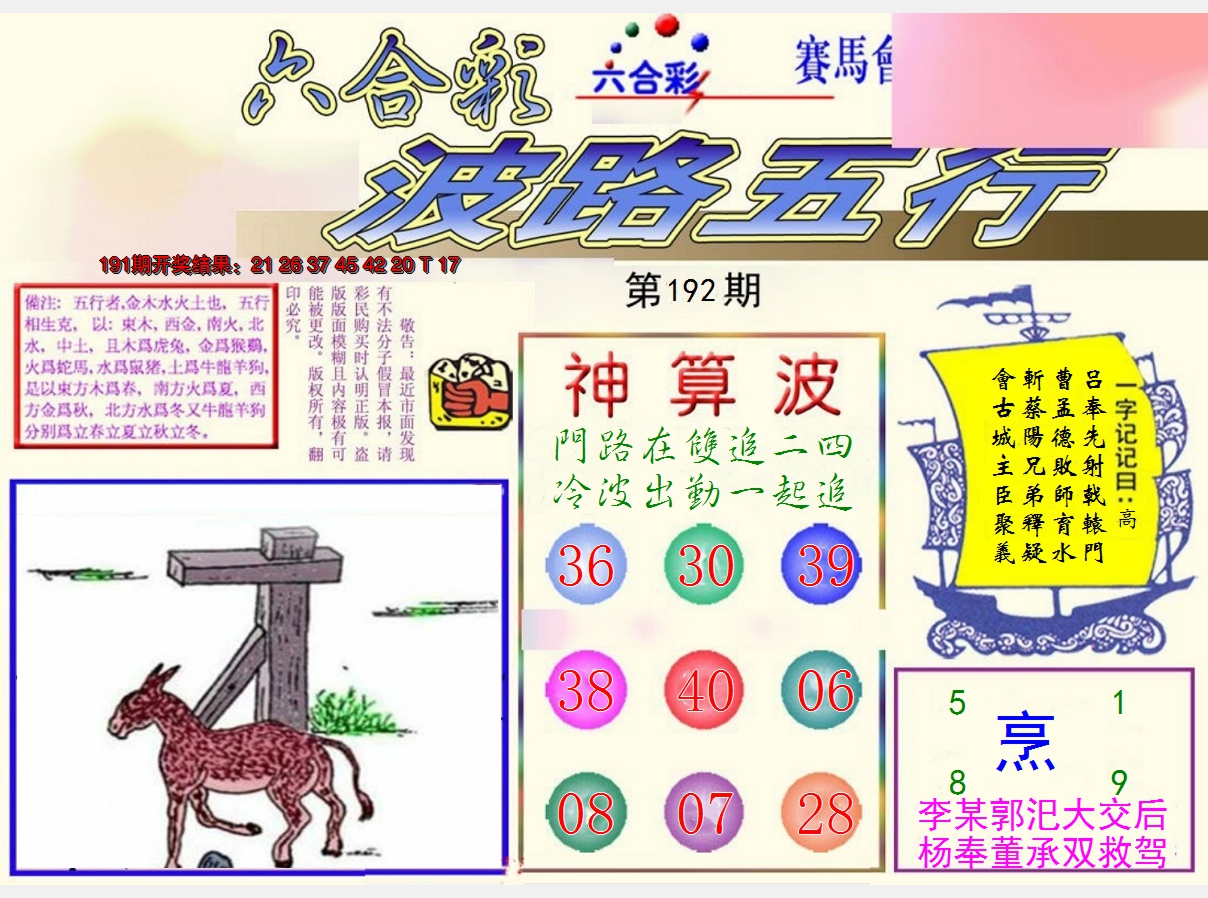 2024192期波路五行