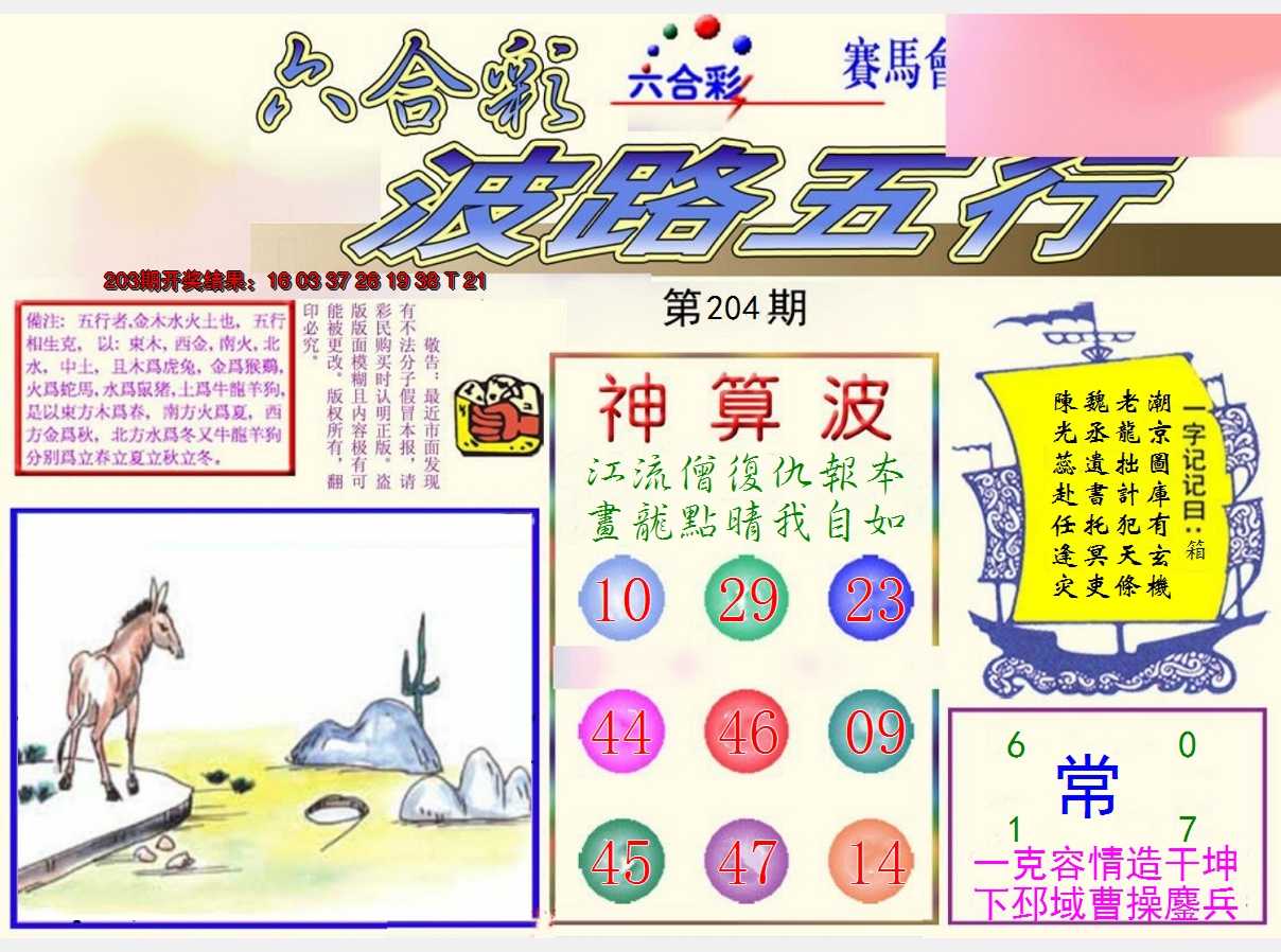 2024204期波路五行