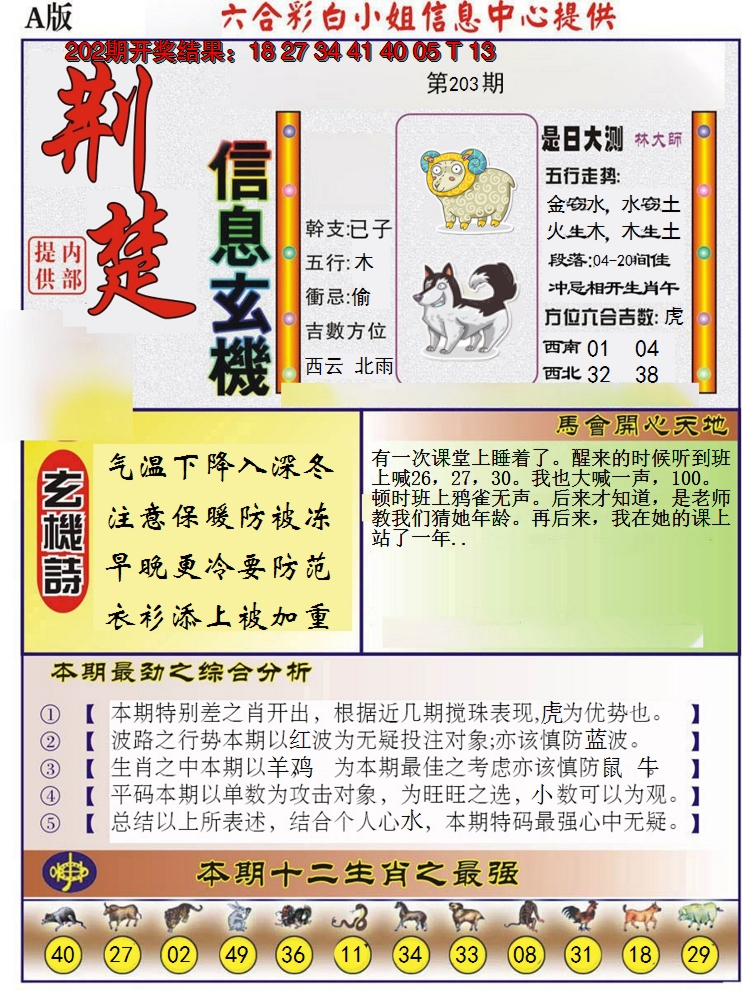 2024203期荆楚信息玄机A