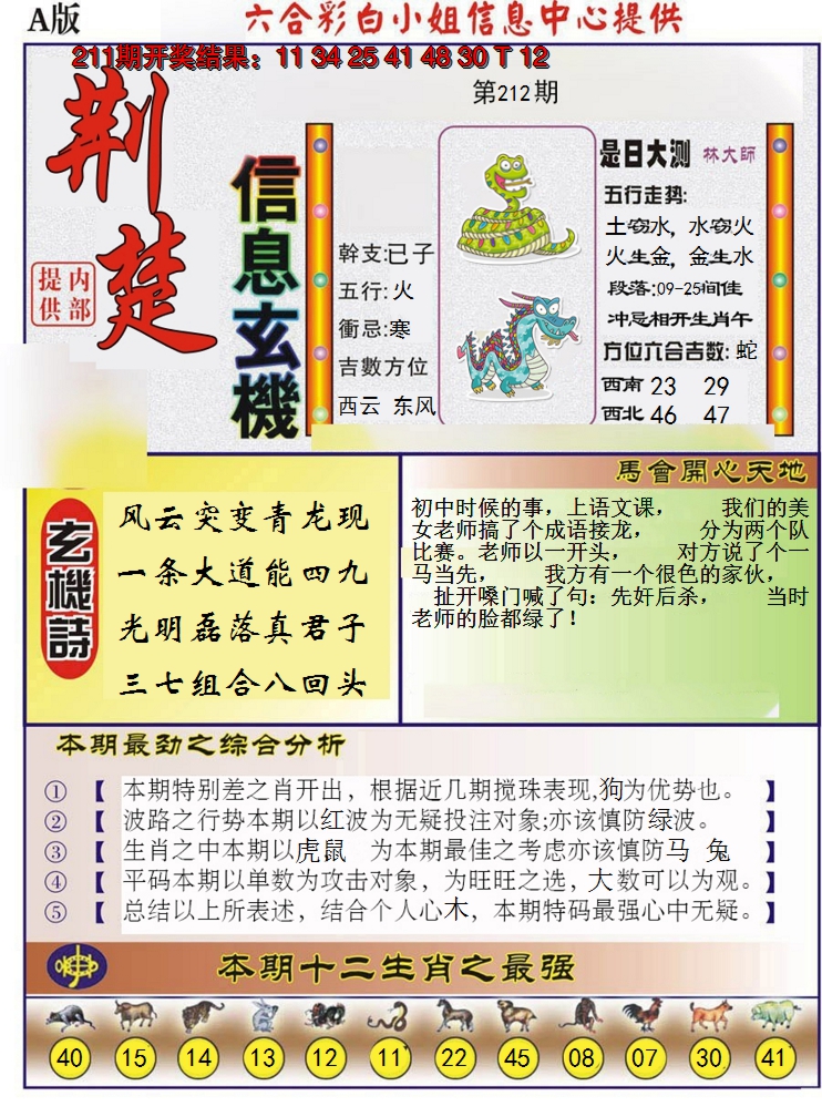 2024212期荆楚信息玄机A