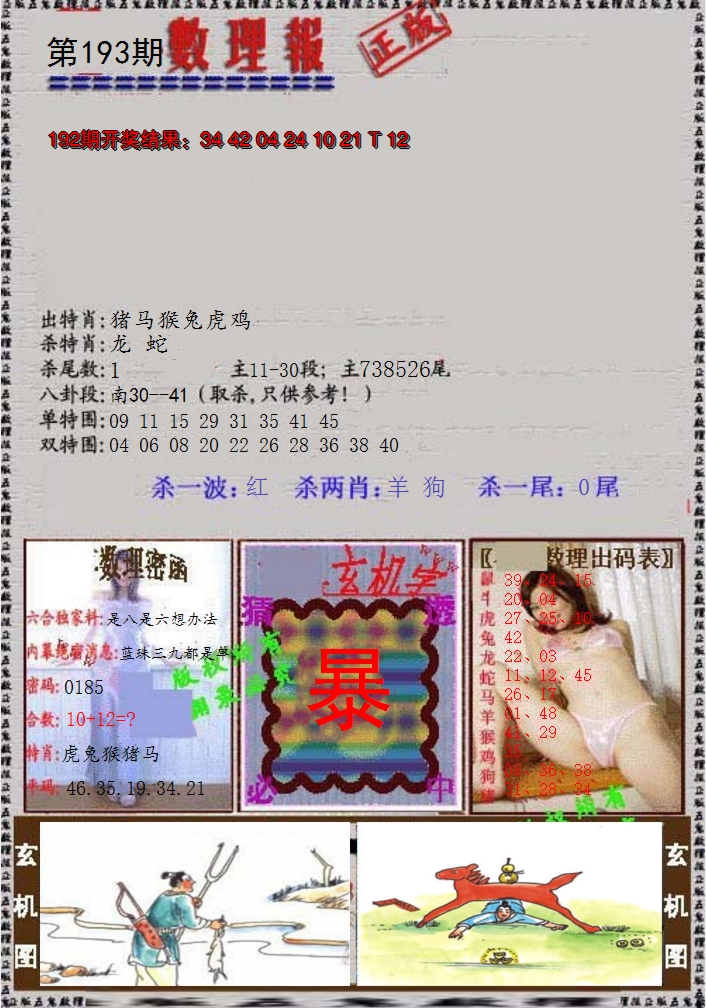 2024193期数理报