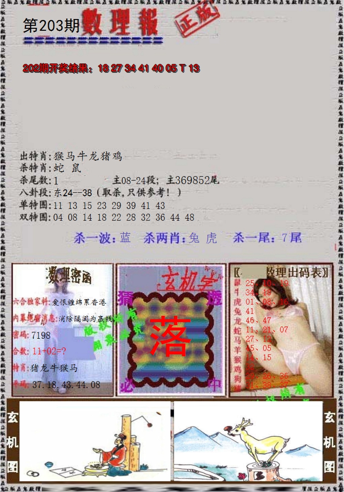 2024203期数理报