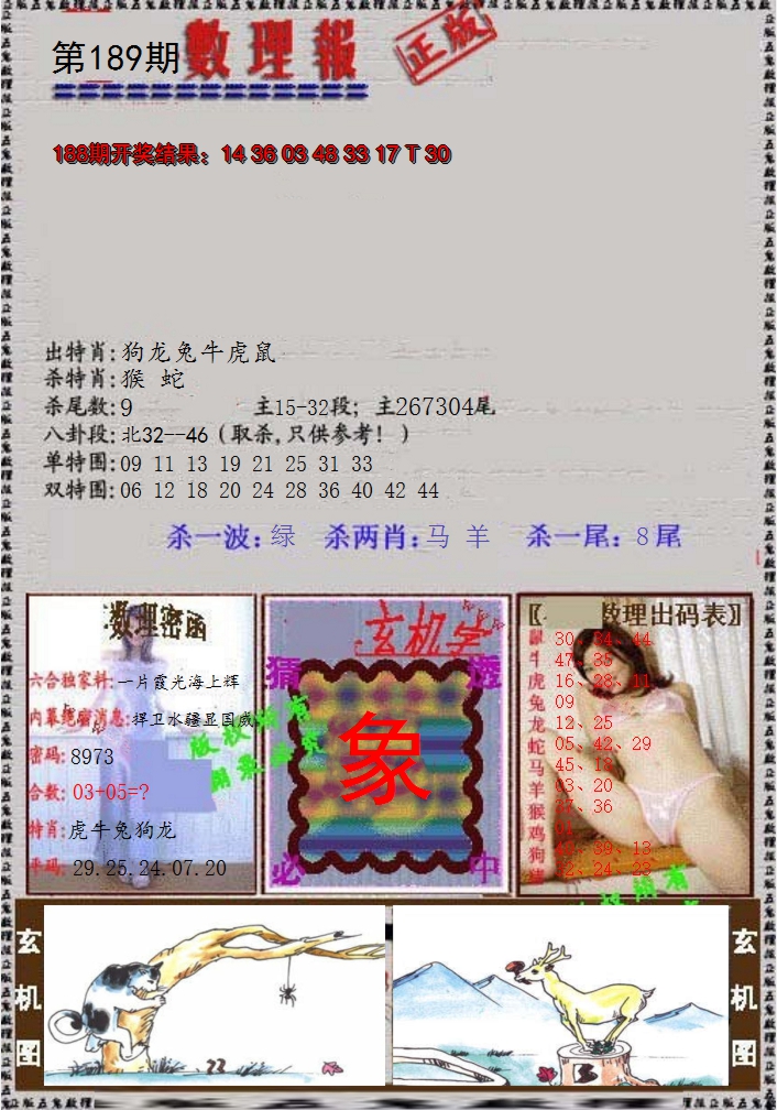 2024189期数理报