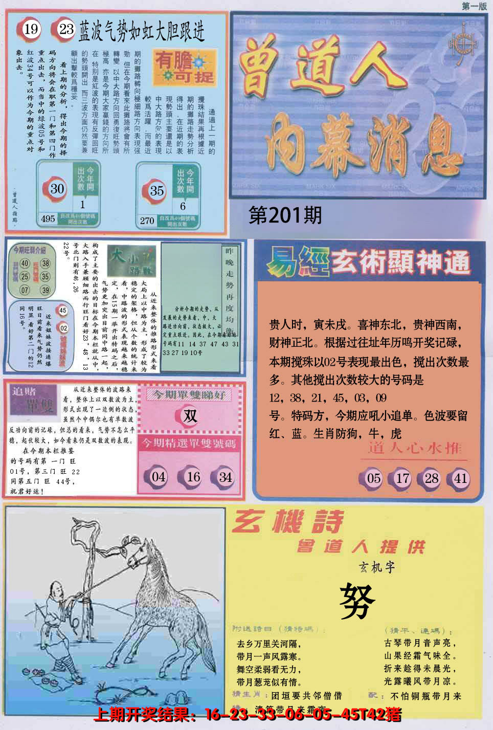2024201期曾道人内幕消息A