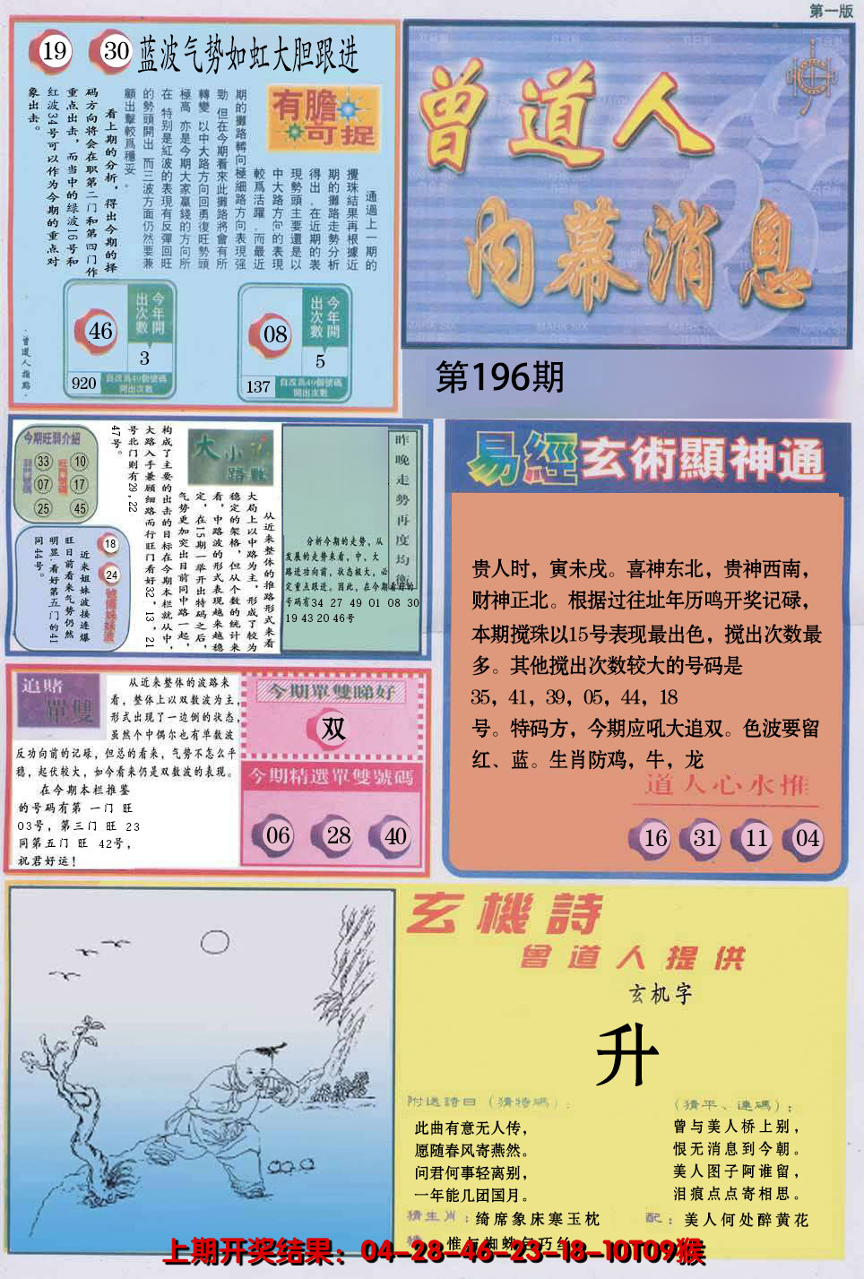 2024196期曾道人内幕消息A