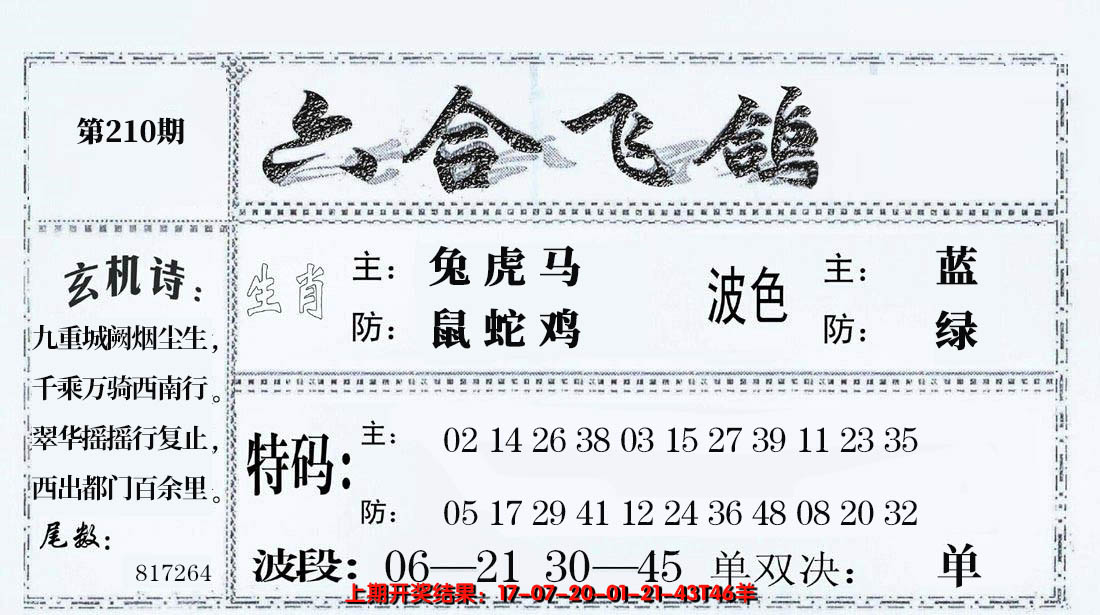 2024210期六合飞鸽