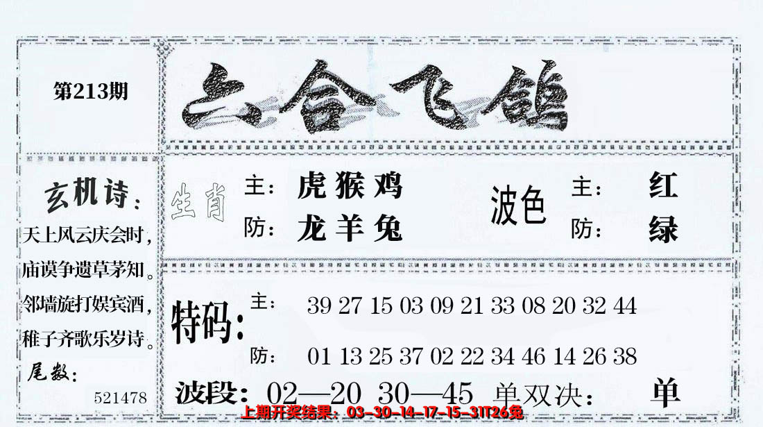 2024213期六合飞鸽