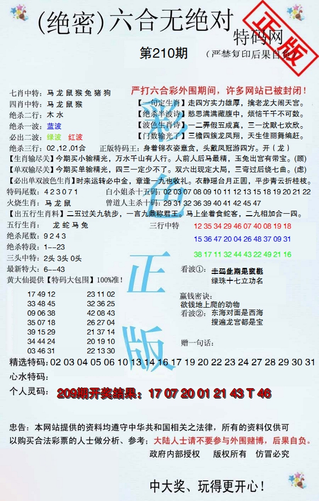 2024210期六合无绝对