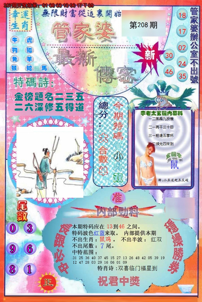 2024208期管家婆新传密