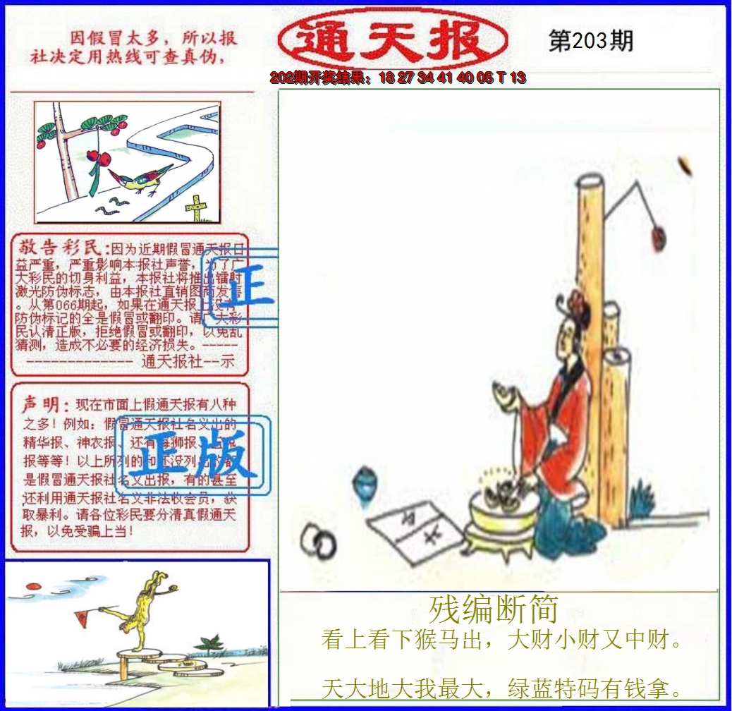 2024203期正版通天报