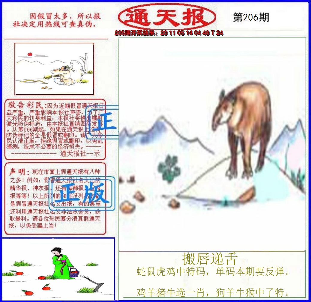 2024206期正版通天报