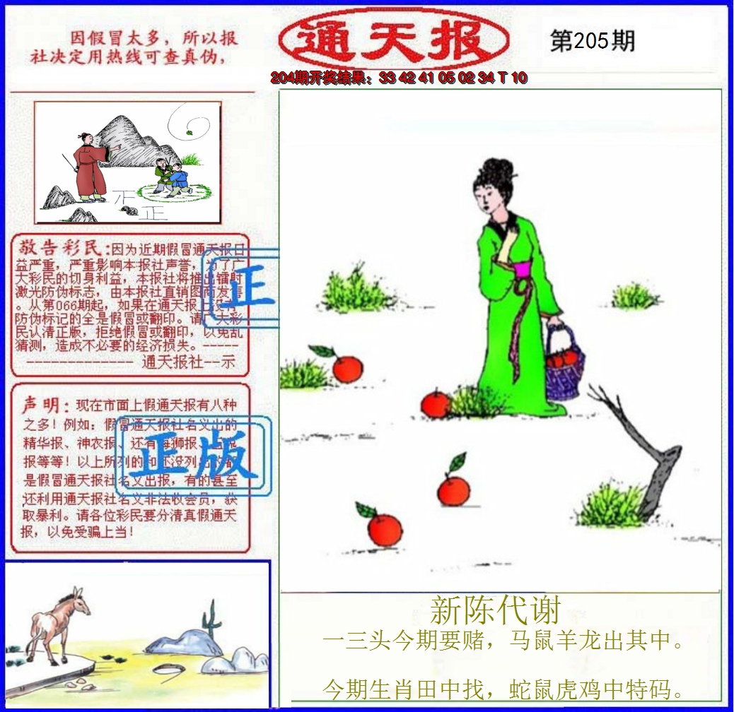 2024205期正版通天报