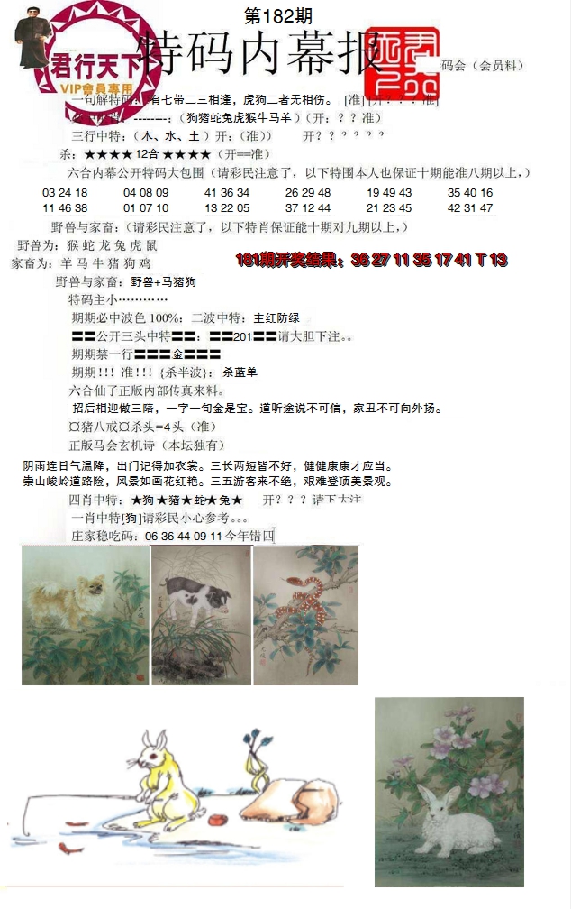2024182期特码内幕报