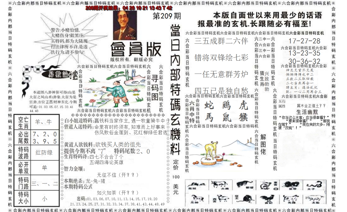 2024209期当日特码玄机报