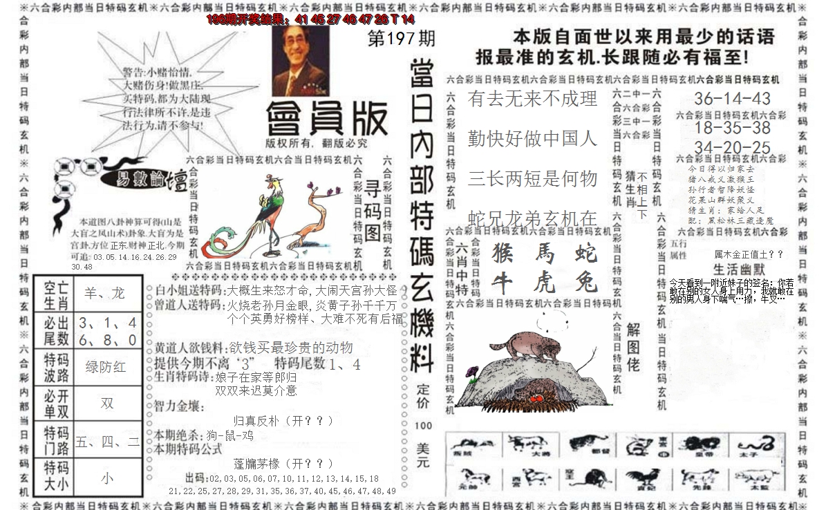 2024197期当日特码玄机报
