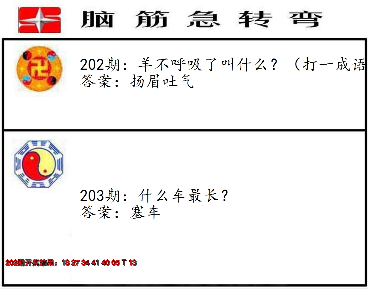2024203期脑筋急转弯