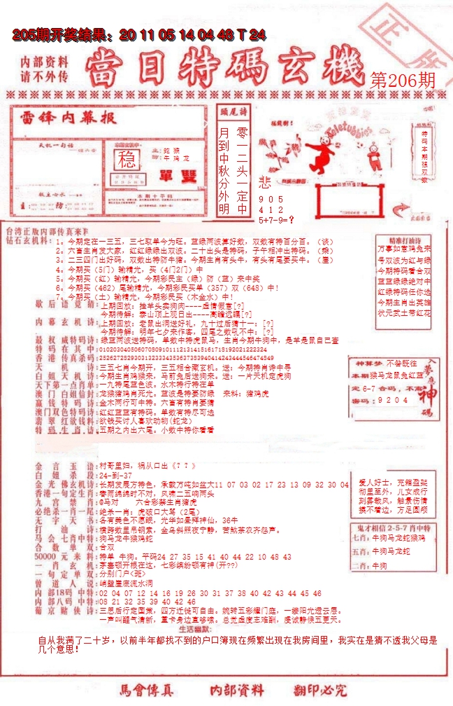 2024206期当日特码玄机-1