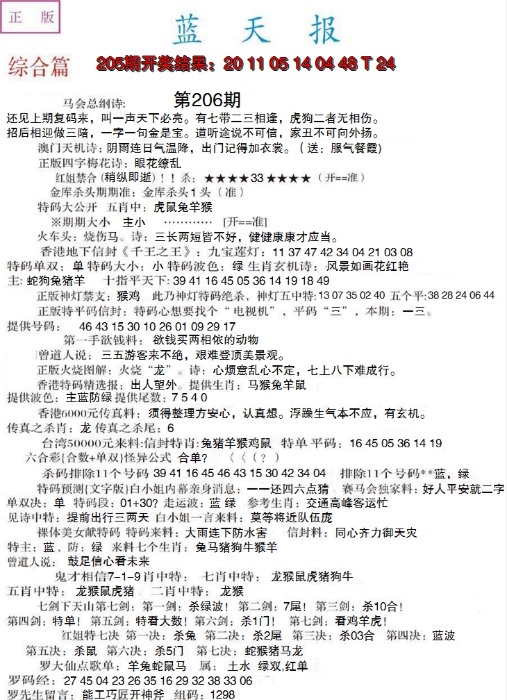 2024206期蓝天报A