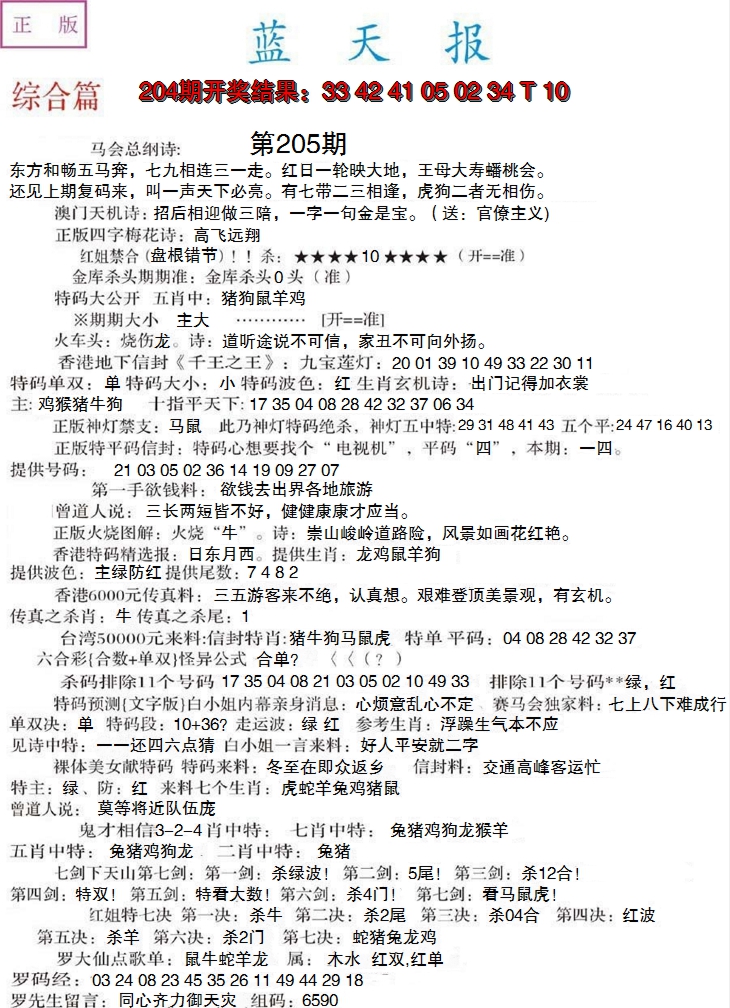 2024205期蓝天报A