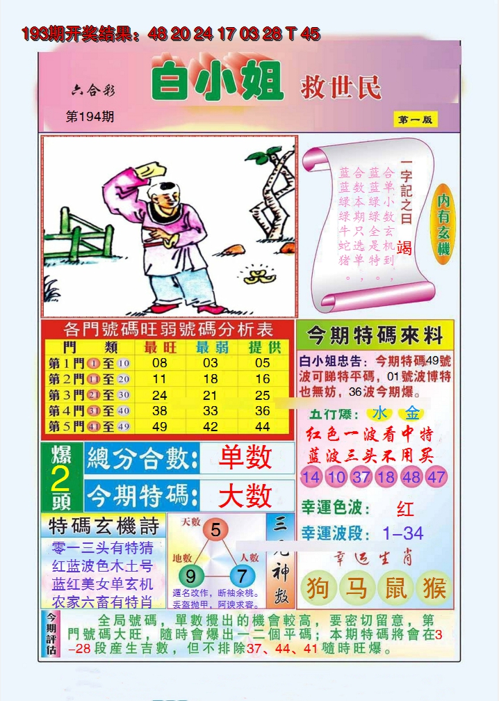 2024194期白小姐救世民A