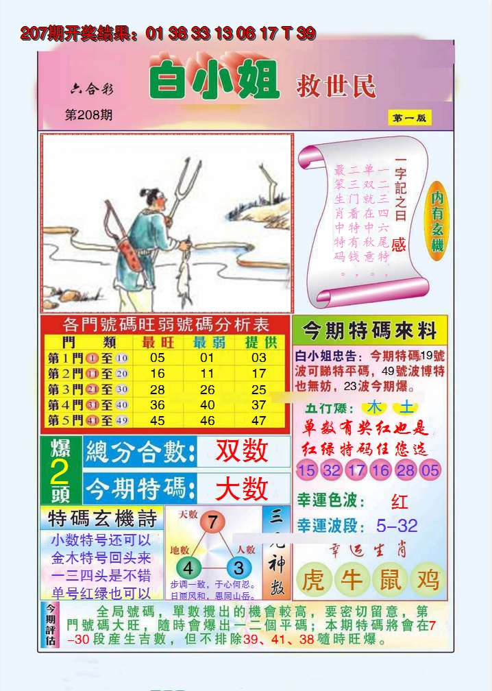 2024208期白小姐救世民A