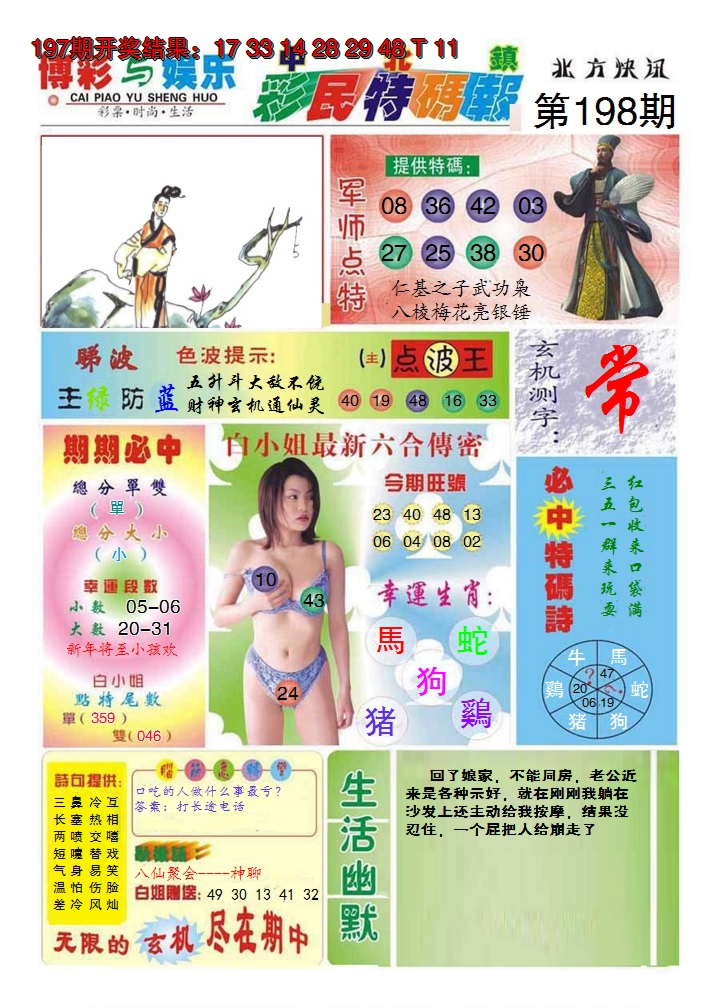 2024198期中北彩民特码报