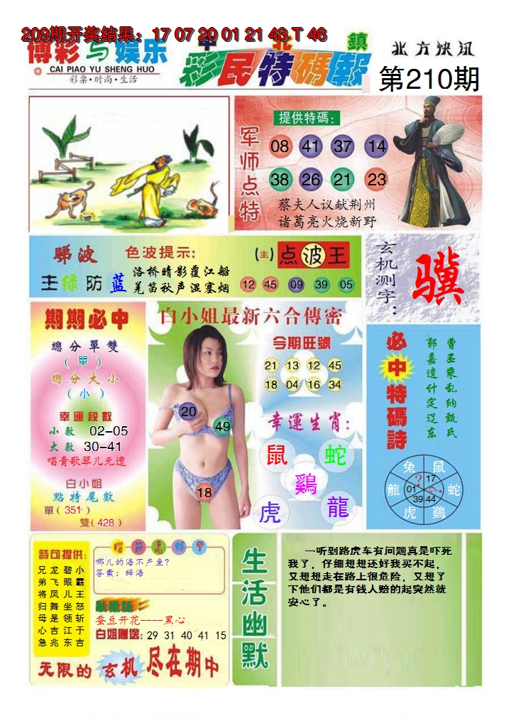 2024210期中北彩民特码报