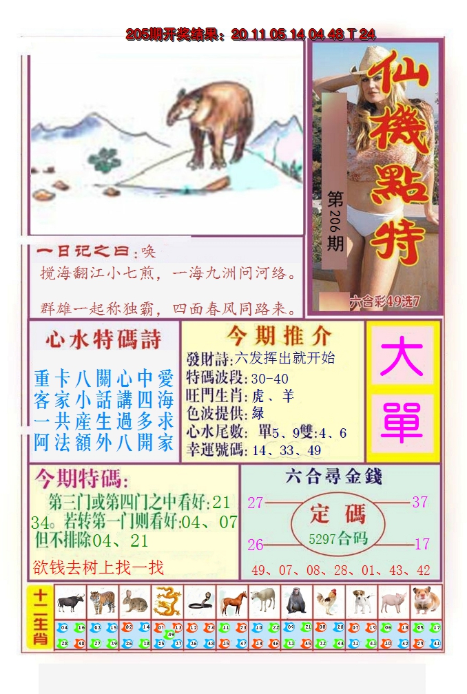2024206期仙机点特