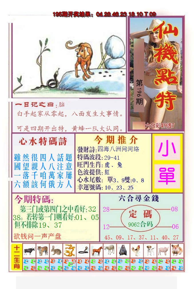 2024196期仙机点特