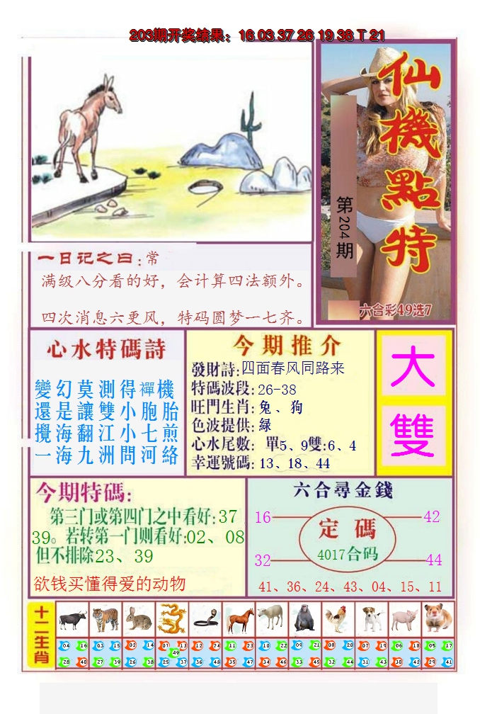 2024204期仙机点特