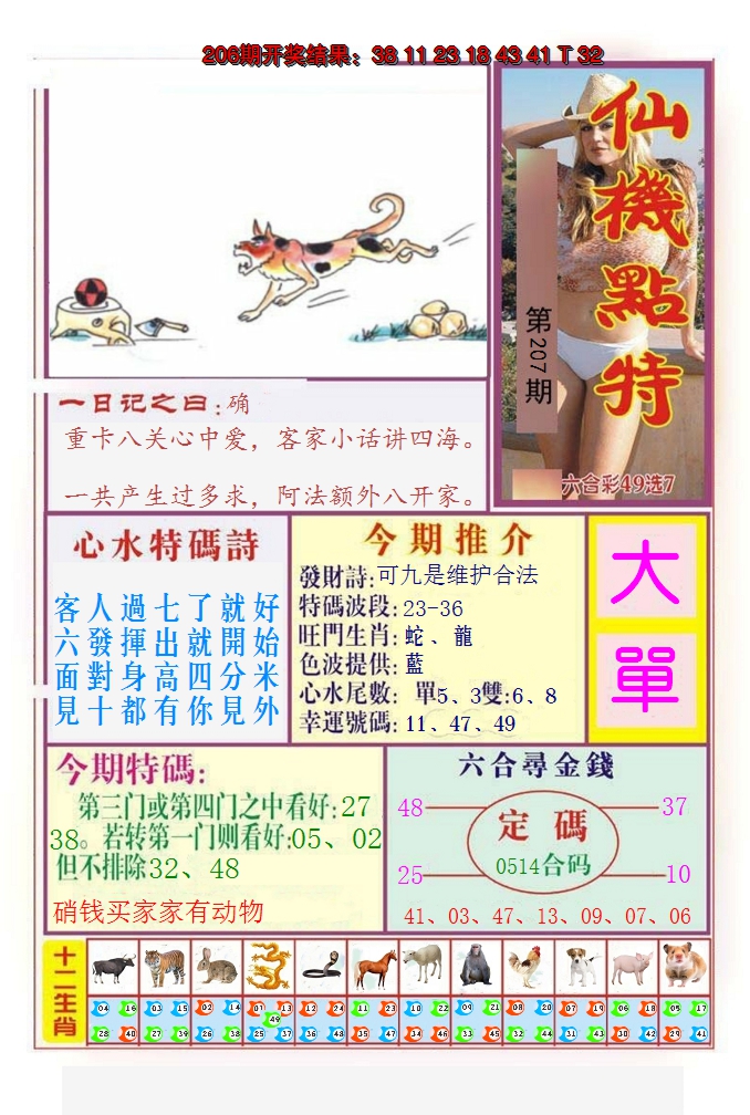 2024207期仙机点特