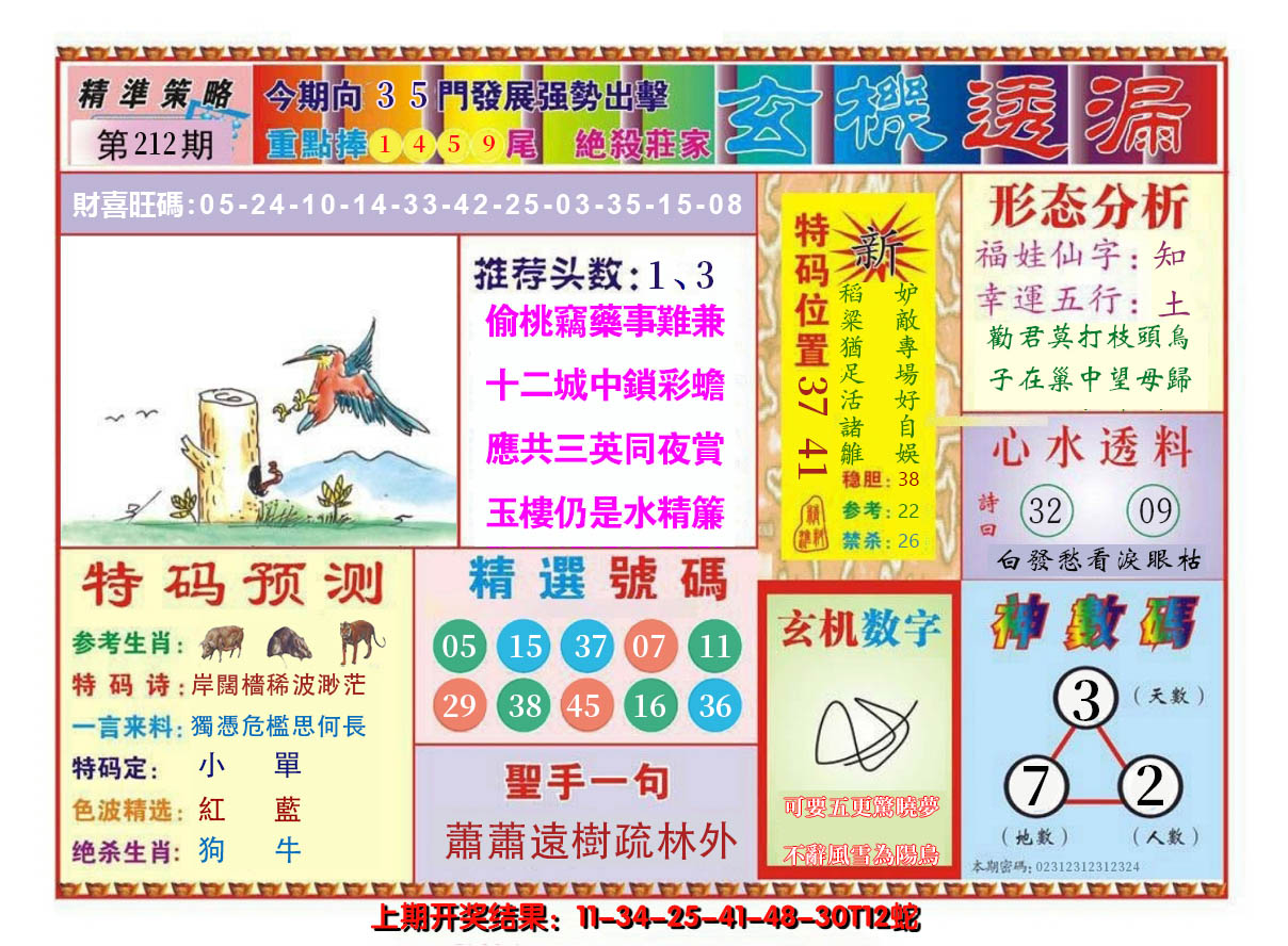 2024212期玄机透漏