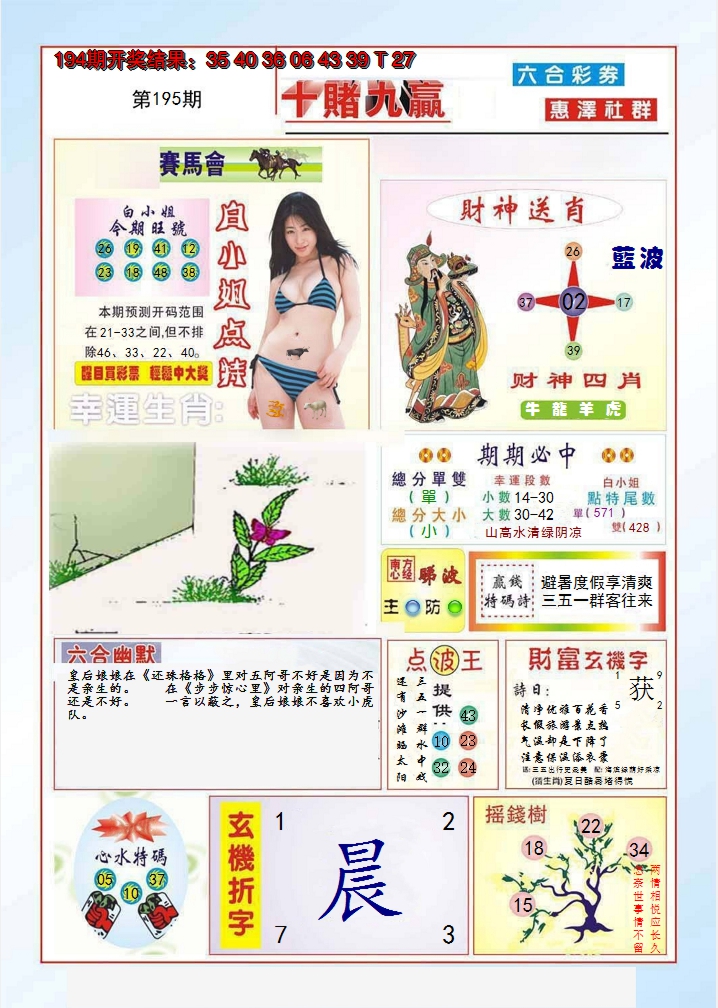 2024195期十赌九羸
