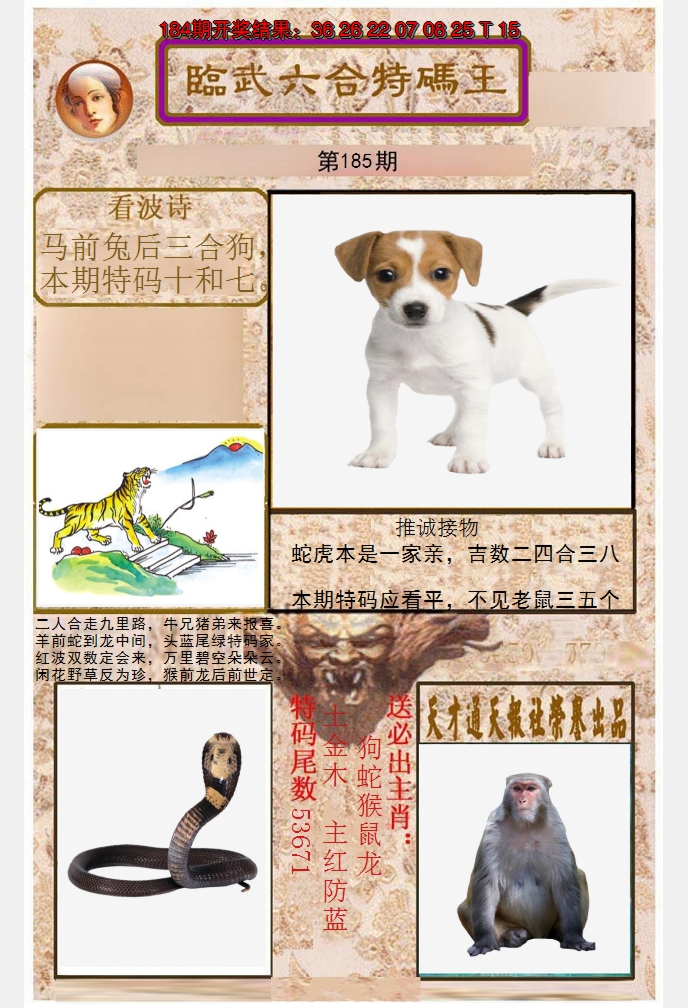 2024185期临武六合特码王