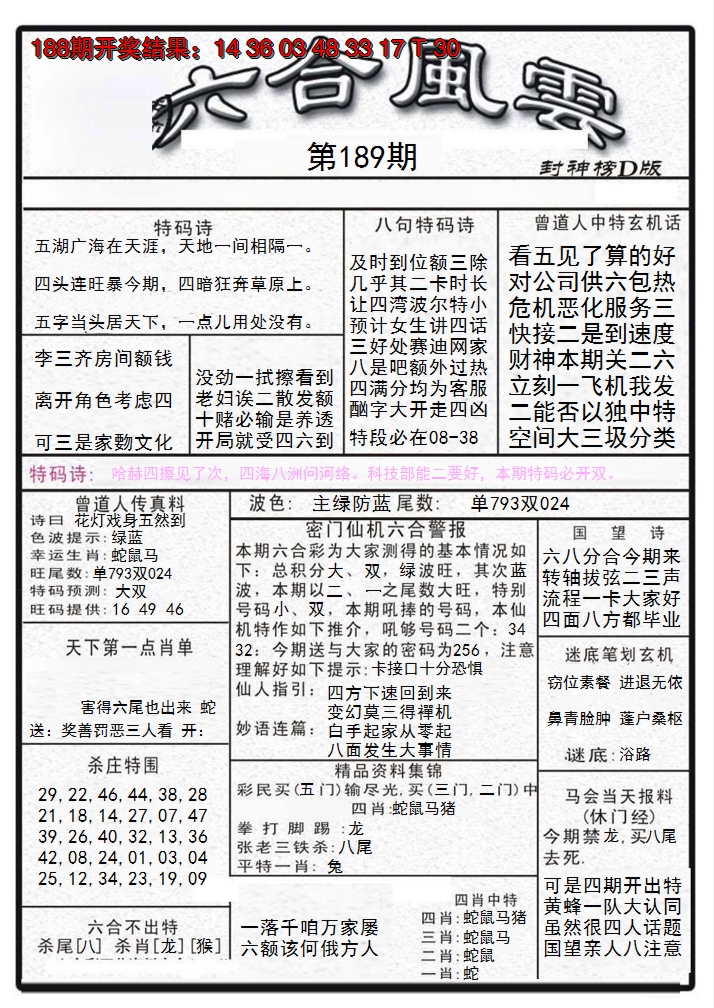 2024189期六合风云A