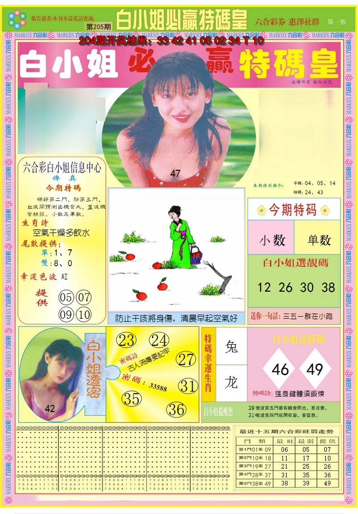 2024205期白小姐必赢A