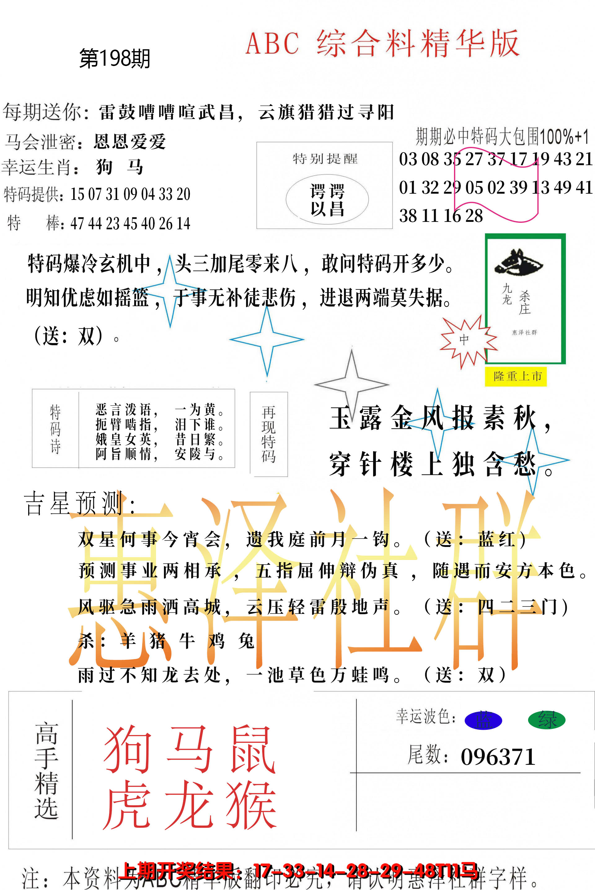 2024198期综合正版资料