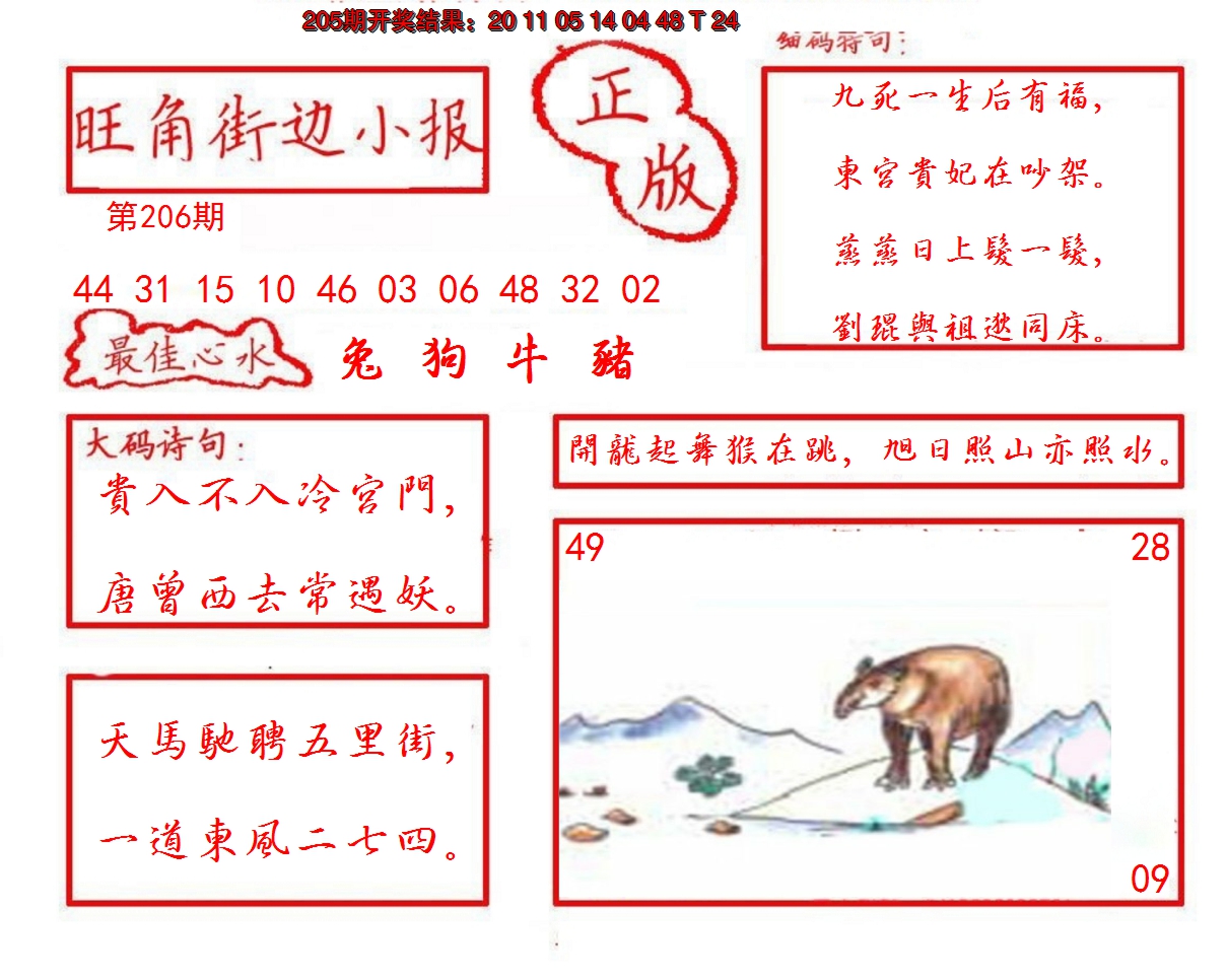2024206期旺角街边小报
