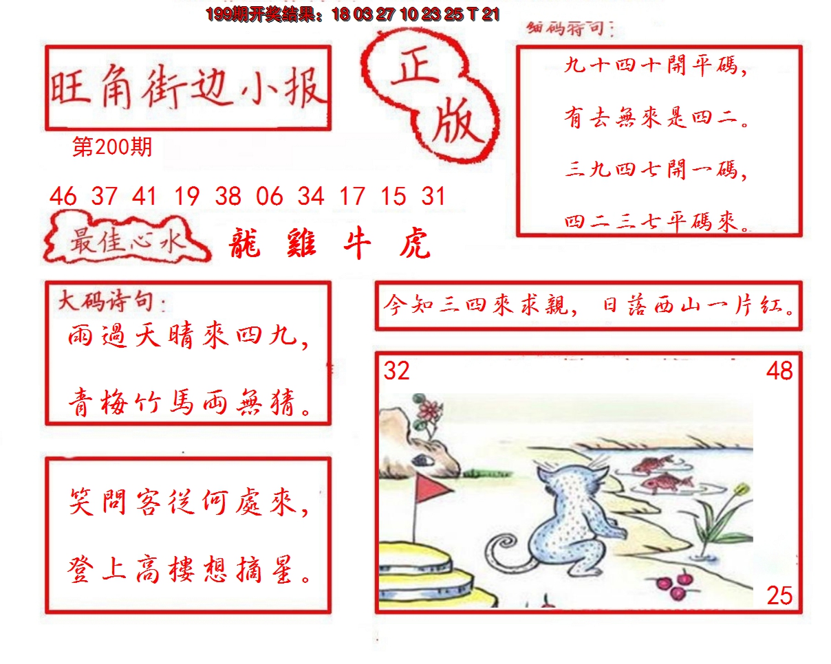 2024200期旺角街边小报