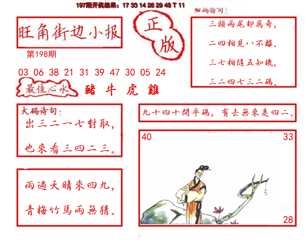 2024198期旺角街边小报
