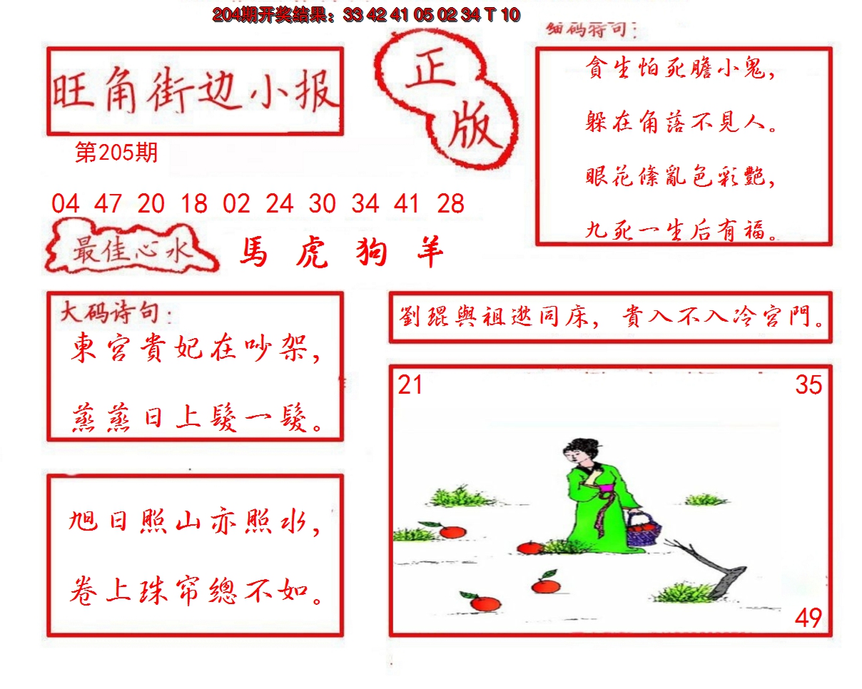 2024205期旺角街边小报