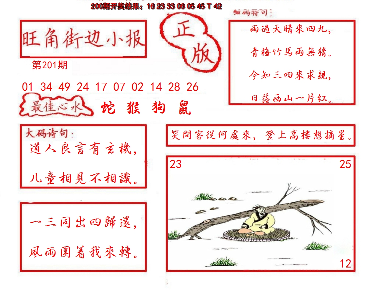 2024201期旺角街边小报