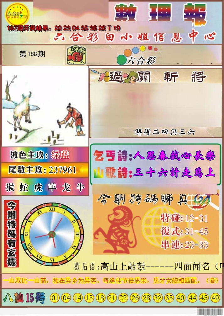 2024188期九龙数理报