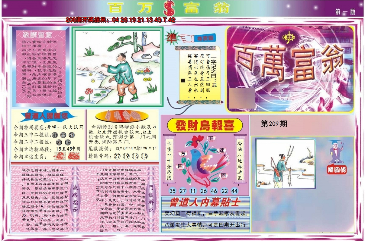 2024209期百万富翁A
