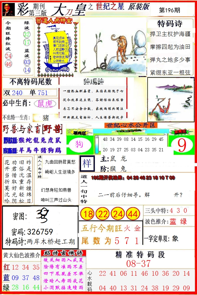 2024196期大刀皇之(世纪之星)