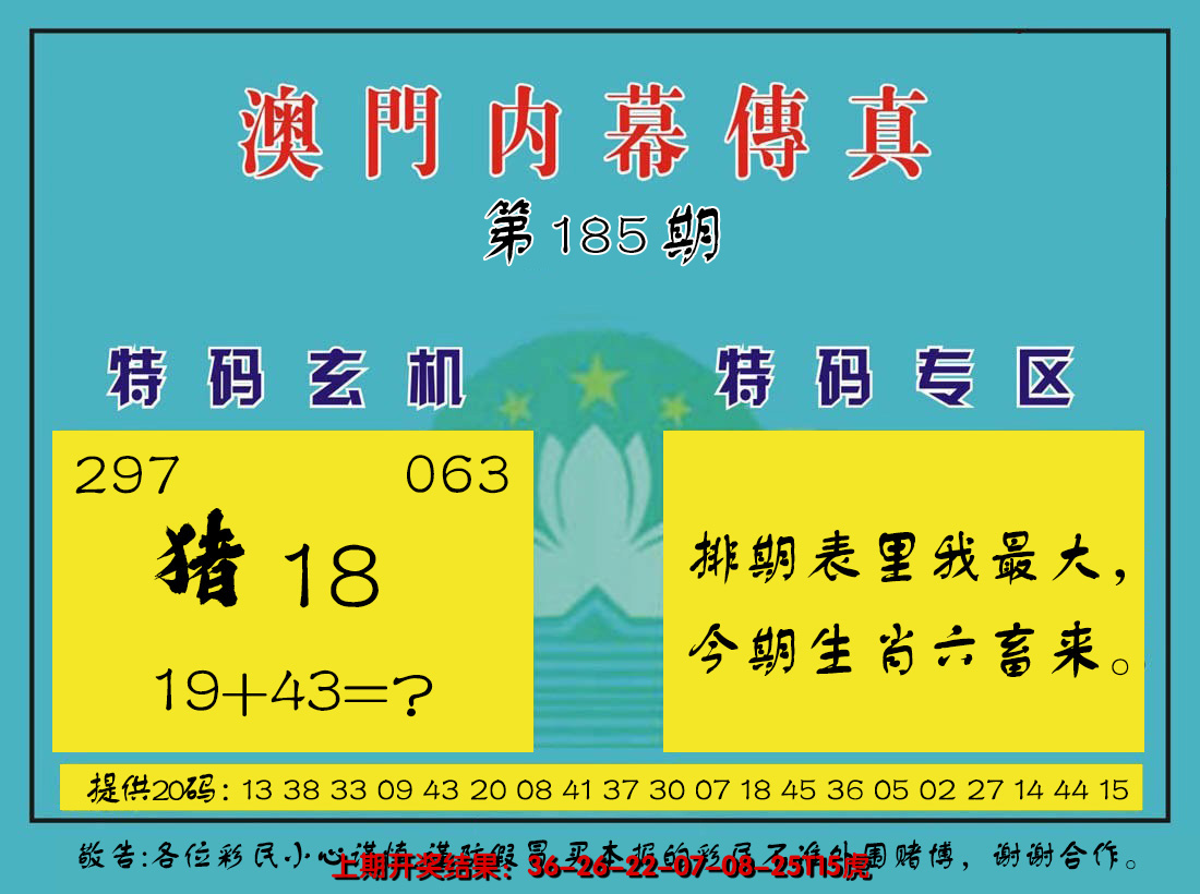 2024185期内幕传真