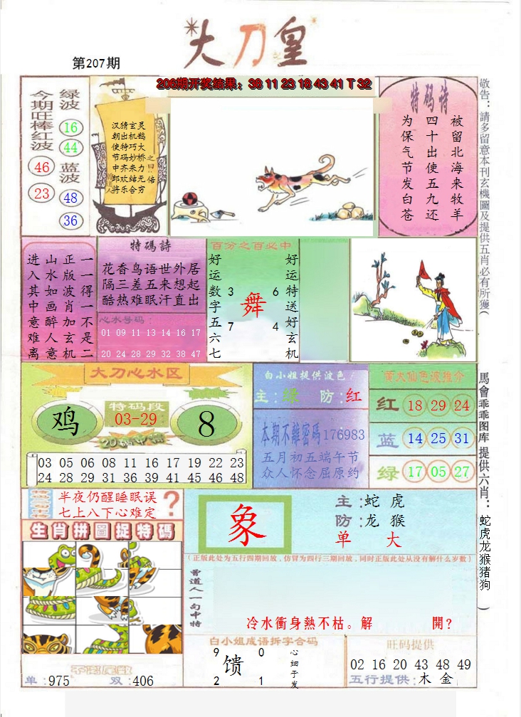 2024207期大刀皇