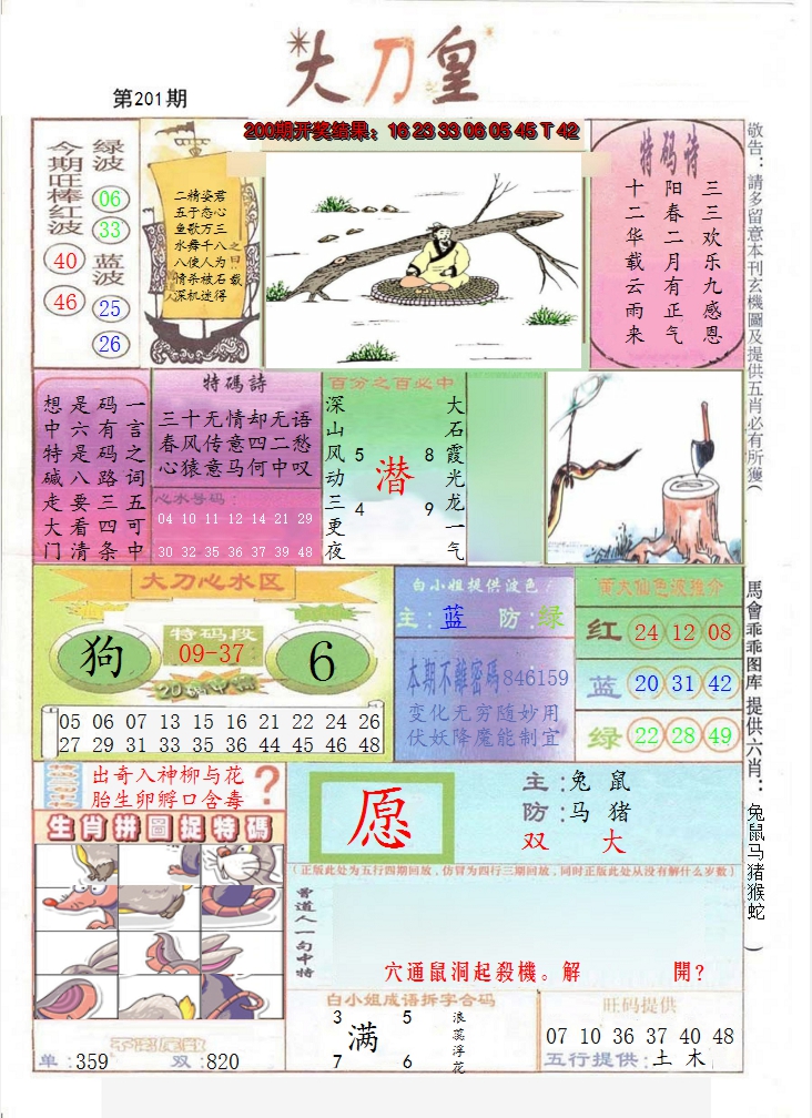 2024201期大刀皇
